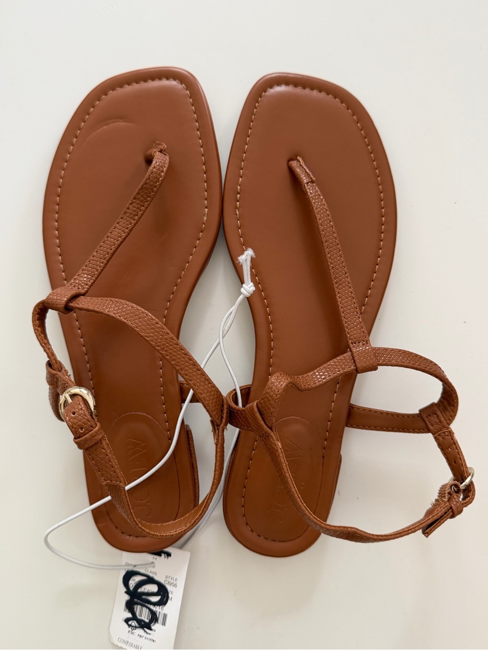 J. Crew Factory Brown T-Strap Leather Sandals - Picture 4 of 4